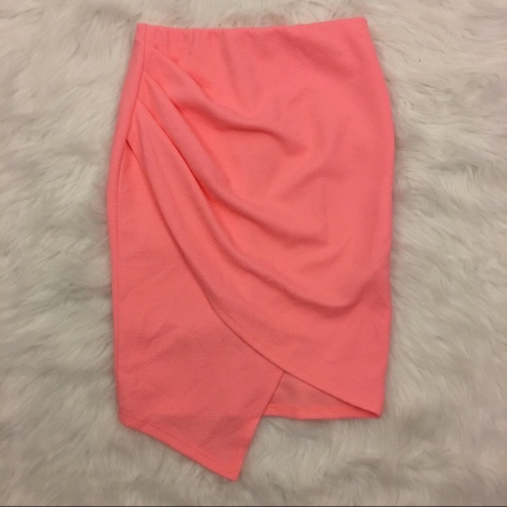 Coral Peach Asymmetrical Skirt, Last Offer B4 Toss